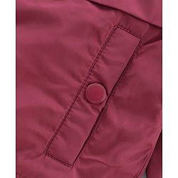 Pine Kids Full Sleeves Bomber Jacket Text Print - Maroon
