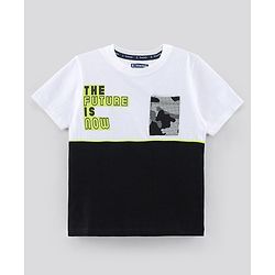 Pine Kids Half Sleeves Biowash T-Shirt Text Print - Multicolour