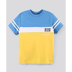 Pine Kids Half Sleeves Biowashed T-Shirt Text Print - Multicolor