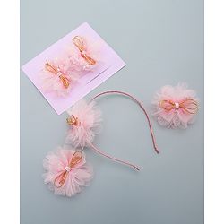 Pine Kids Hair Accessories  Free Size Combo Pack Of 5 - Peach