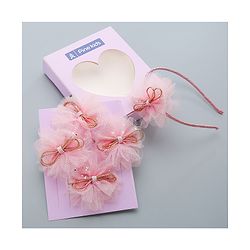 Pine Kids Hair Accessories  Free Size Combo Pack Of 5 - Peach