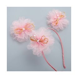Pine Kids Hair Accessories  Free Size Combo Pack Of 5 - Peach