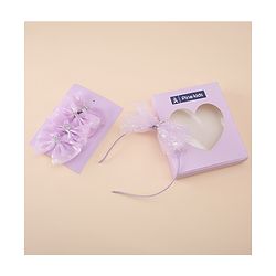 Pine Kids Free Size Hair Band and Rubber Bands Set of 5 - Purple