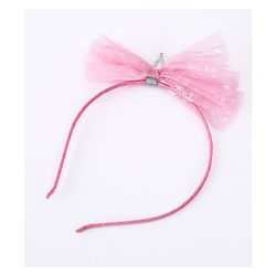 Pine Kids Free Size Hair Band and Rubber Bands Set of 5 - Pink