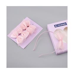 Pine Kids Free Size Hair Band and Rubber Bands Set of 5 - Light Pink
