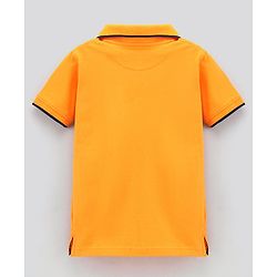 Pine Kids Half Sleeves Biowashed Solid Cotton Polo TShirt - Iceland Poppy Yellow