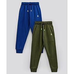 Pine Kids Biowash Full Length Lounge Pants Pack of 2 - Royal Blue Olive Green