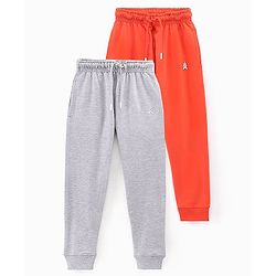 Pine Kids Biowash Full Length Lounge Pants Pack of 2 - Red Grey