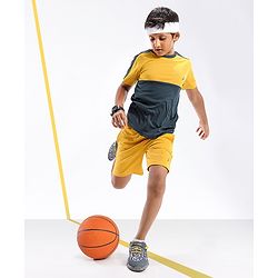 Pine Active Half Sleeves Tape Solid T-shirt - Yellow