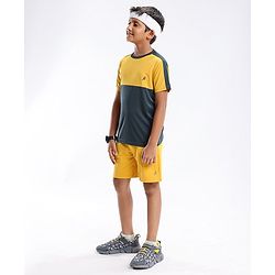 Pine Active Half Sleeves Tape Solid T-shirt - Yellow