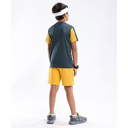 Pine Active Half Sleeves Tape Solid T-shirt - Yellow