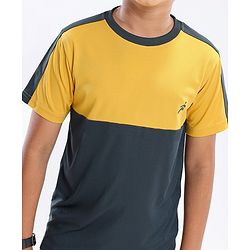 Pine Active Half Sleeves Tape Solid T-shirt - Yellow