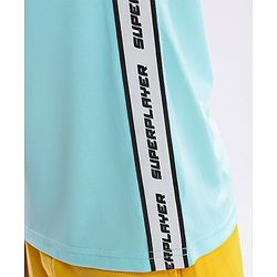Pine Active Half Sleeves Quick Dry T-shirt with HD Text Print - Yellow Blue