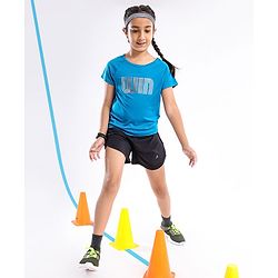 Pine Active Skin Friendly & Breathable Half Sleeves Tee HD Print - Blue