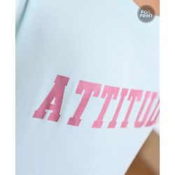 Pine Active Skin Friendly & Breathable Half Sleeves T-shirt with Foil Text Print - Aqua Blue