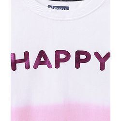 Pine Kids Full Sleeves Sweatshirt Happy Print - Pink