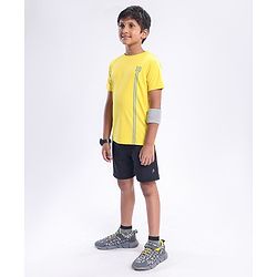 Pine Active Half Sleeves Numeric Print T Shirt - Green Blue - Yellow