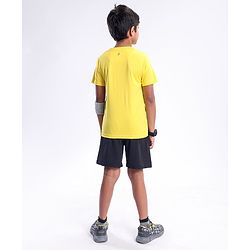 Pine Active Half Sleeves Numeric Print T Shirt - Green Blue - Yellow