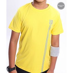 Pine Active Half Sleeves Numeric Print T Shirt - Green Blue - Yellow