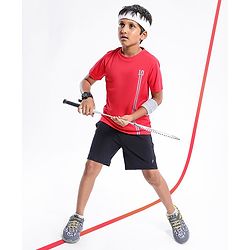 Pine Active Half Sleeves Numeric Print T Shirt - Red