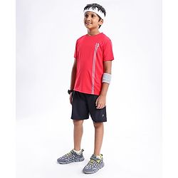 Pine Active Half Sleeves Numeric Print T Shirt - Red