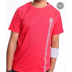 Pine Active Half Sleeves Numeric Print T Shirt - Red