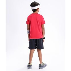 Pine Active Half Sleeves Numeric Print T Shirt - Red