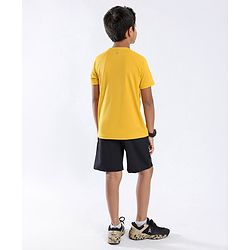 Pine Active Skin Friendly & Breathable Half Sleeves Printed T Shirt - Yellow