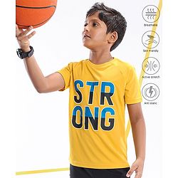 Pine Active Skin Friendly & Breathable Half Sleeves Printed T Shirt - Yellow