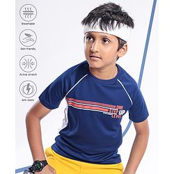 Pine Active Skin Friendly & Breathable Half Sleeves T-Shirt Text Print - Multicolor