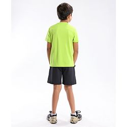 Pine Active Half Sleeves T-Shirt Text Printed - Green