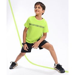 Pine Active Half Sleeves T-Shirt Text Printed - Green