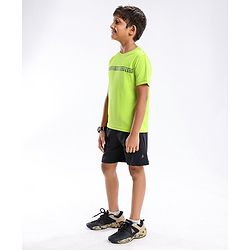 Pine Active Half Sleeves T-Shirt Text Printed - Green