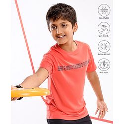 Pine Active Half Sleeves HD Print T-shirt - Red