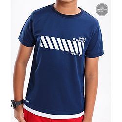 Pine Active Skin Friendly & Breathable Half Sleeves Sports Tee HD Print - Multicolor
