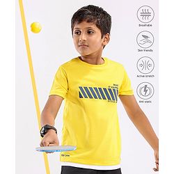 Pine Active  Skin Friendly & Breathable Half Sleeves T-shirt with HD Print - Yellow