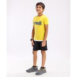 Pine Active  Skin Friendly & Breathable Half Sleeves T-shirt with HD Print - Yellow