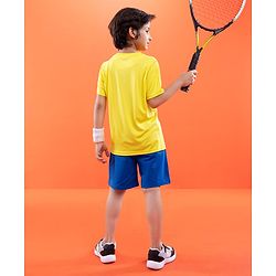 Pine Active Half Sleeves Tee Text Print - Yellow