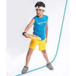 Pine Active Half Sleeves Text Print T Shirt - Blue