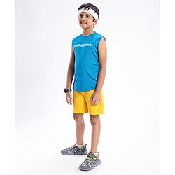 Pine Active Half Sleeves Text Print T Shirt - Blue