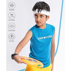 Pine Active Half Sleeves Text Print T Shirt - Blue