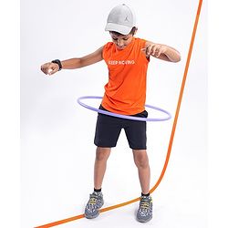 Pine Active Skin Friendly & Breathable Sleeveless Text Print T-Shirt - Orange