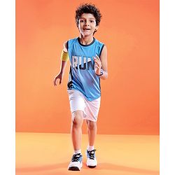 Pine Active Skin Friendly & Breathable Sleeveless Sportswear T-Shirt - Blue