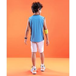 Pine Active Skin Friendly & Breathable Sleeveless Sportswear T-Shirt - Blue