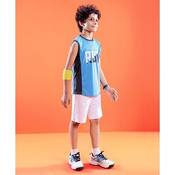 Pine Active Skin Friendly & Breathable Sleeveless Sportswear T-Shirt - Blue