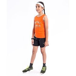 Pine Active Sleeveless Quick Dry T-shirt HD Print - Orange