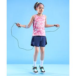 Pine Active Skin Friendly & Breathable Sleeveless Sportswear T-Shirt Camo & Text Print - Multicolour