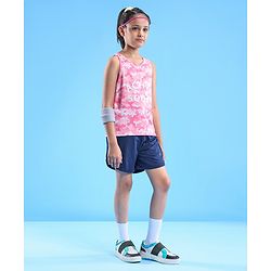 Pine Active Skin Friendly & Breathable Sleeveless Sportswear T-Shirt Camo & Text Print - Multicolour