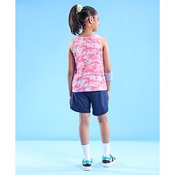 Pine Active Skin Friendly & Breathable Sleeveless Sportswear T-Shirt Camo & Text Print - Multicolour