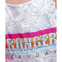 Pine Active Skin Friendly & Breathable Sleeveless Text Printed Tee - Multicolour